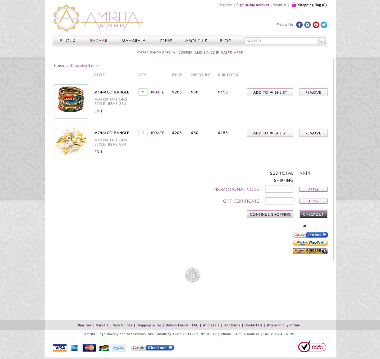 Amrita Purchase Page